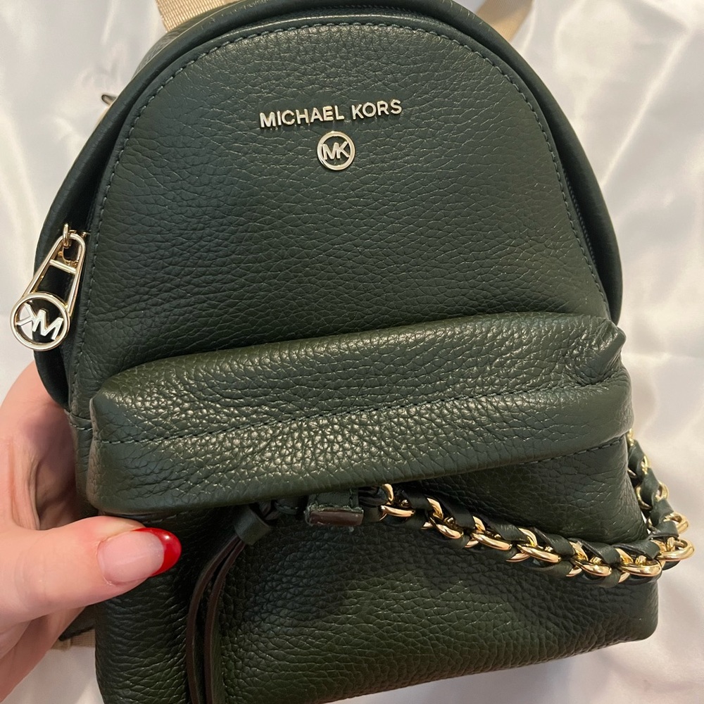 New Michael Kors Green Mini Backpack